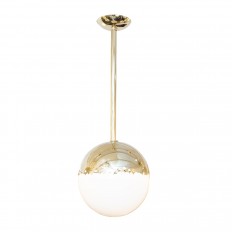 Brass pendant with hammered brass detail